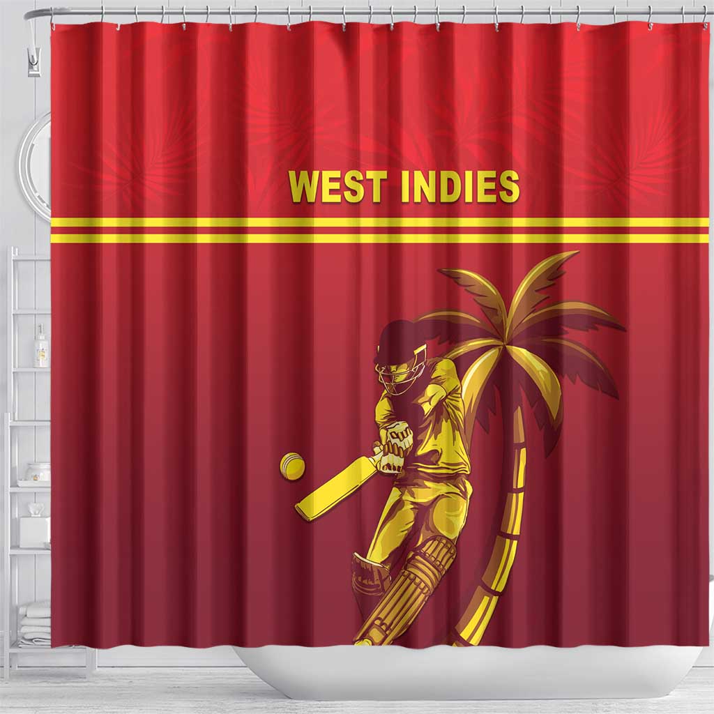 West Indies Cricket Shower Curtain Vintage Style