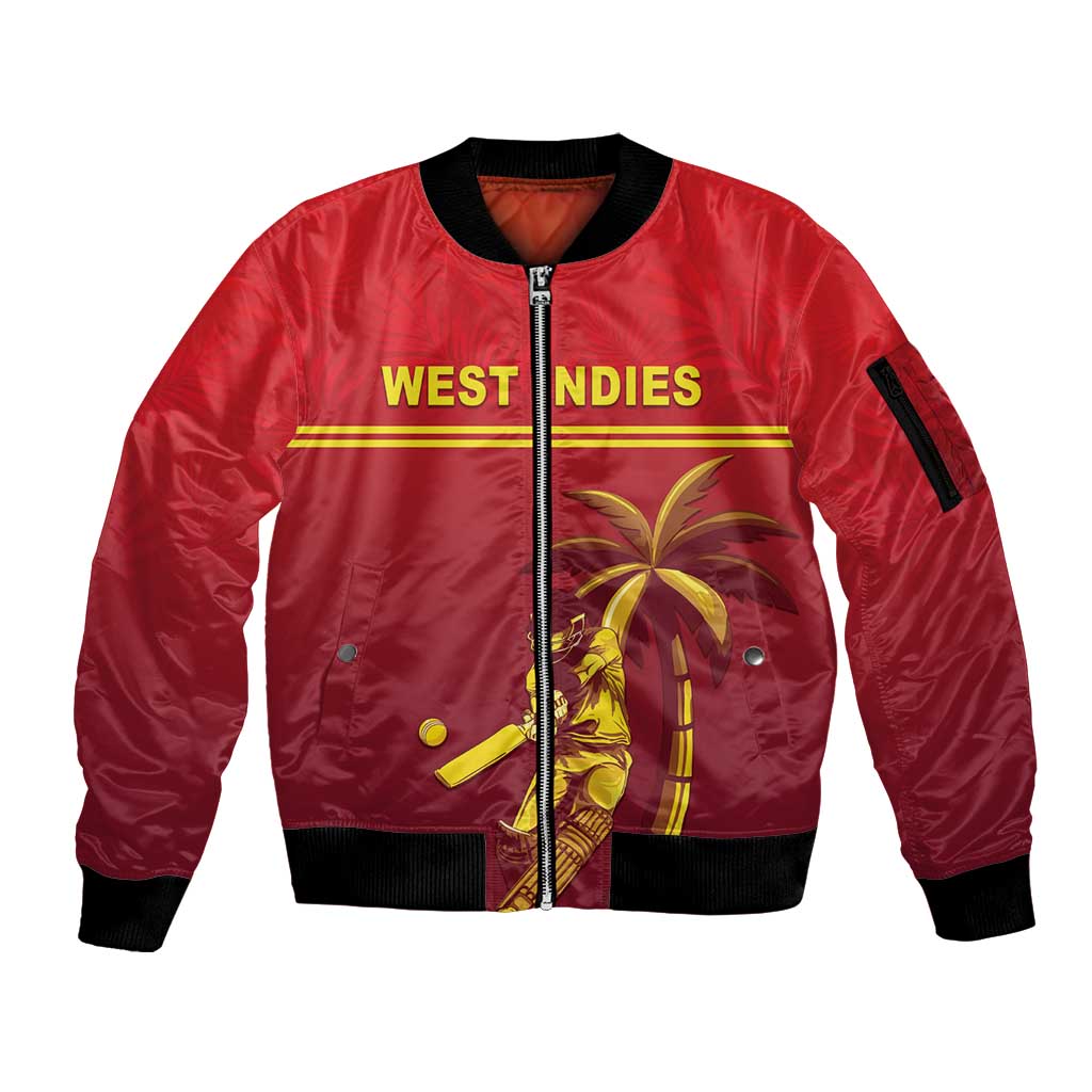 Custom West Indies Cricket Sleeve Zip Bomber Jacket Vintage Style