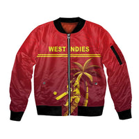 Custom West Indies Cricket Sleeve Zip Bomber Jacket Vintage Style