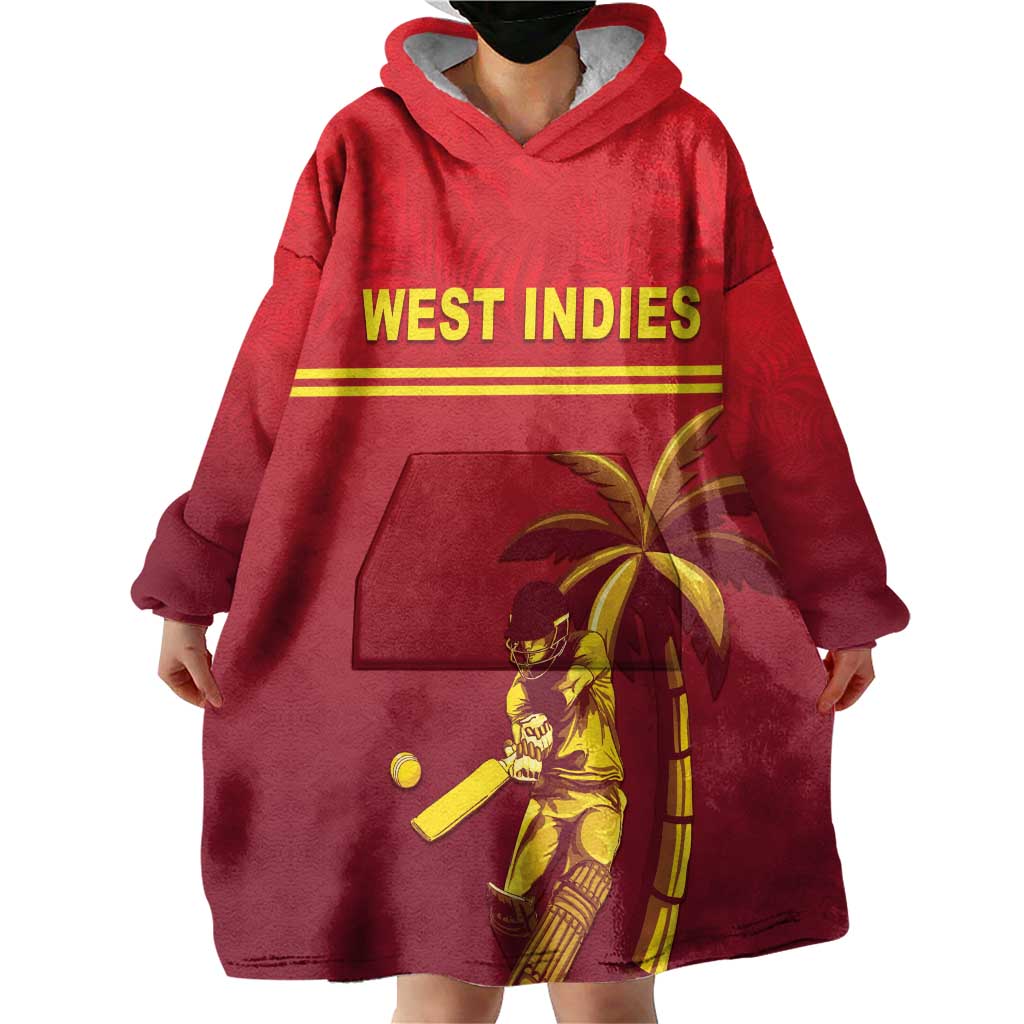 Custom West Indies Cricket Wearable Blanket Hoodie Vintage Style