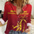 Custom West Indies Cricket Women Casual Shirt Vintage Style