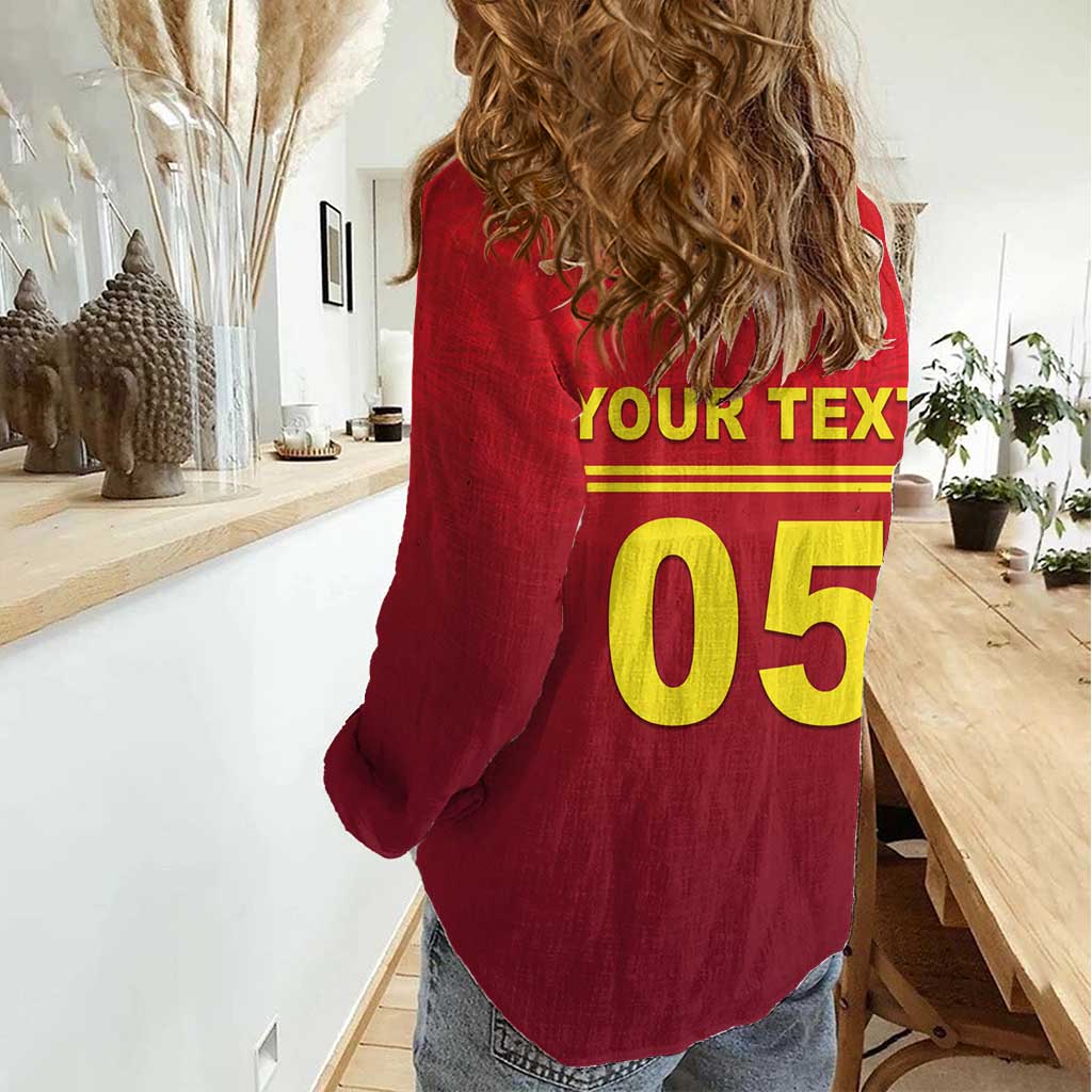 Custom West Indies Cricket Women Casual Shirt Vintage Style