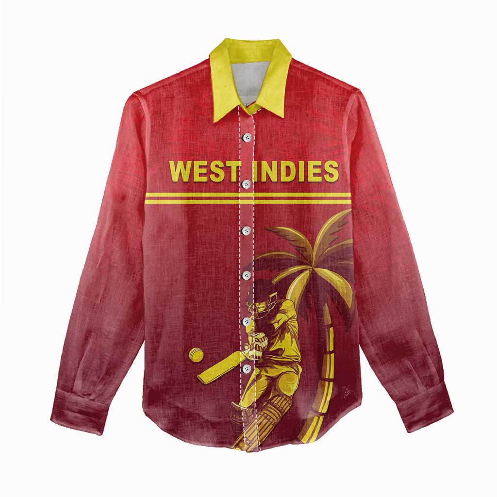 Custom West Indies Cricket Women Casual Shirt Vintage Style