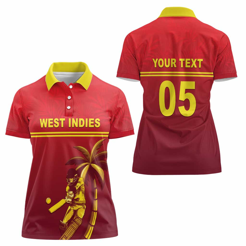 Custom West Indies Cricket Women Polo Shirt Vintage Style