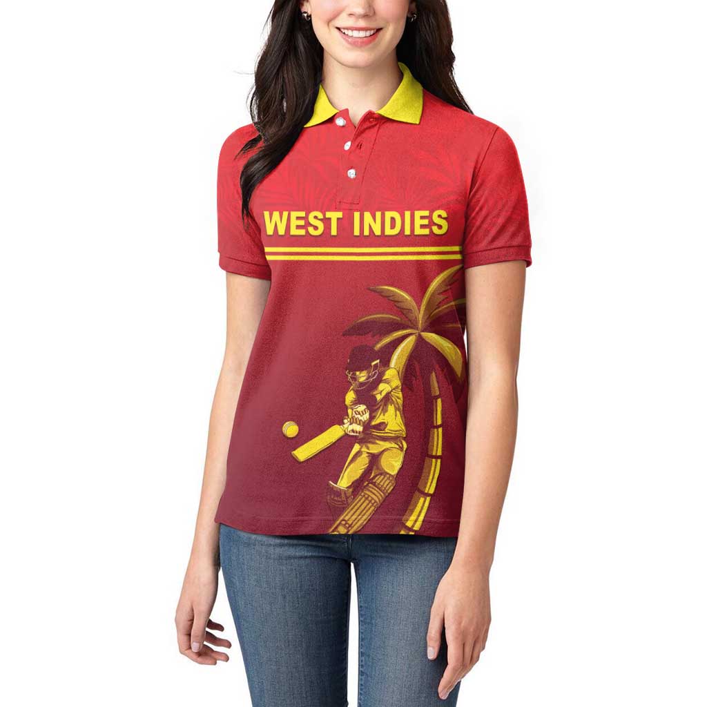 Custom West Indies Cricket Women Polo Shirt Vintage Style
