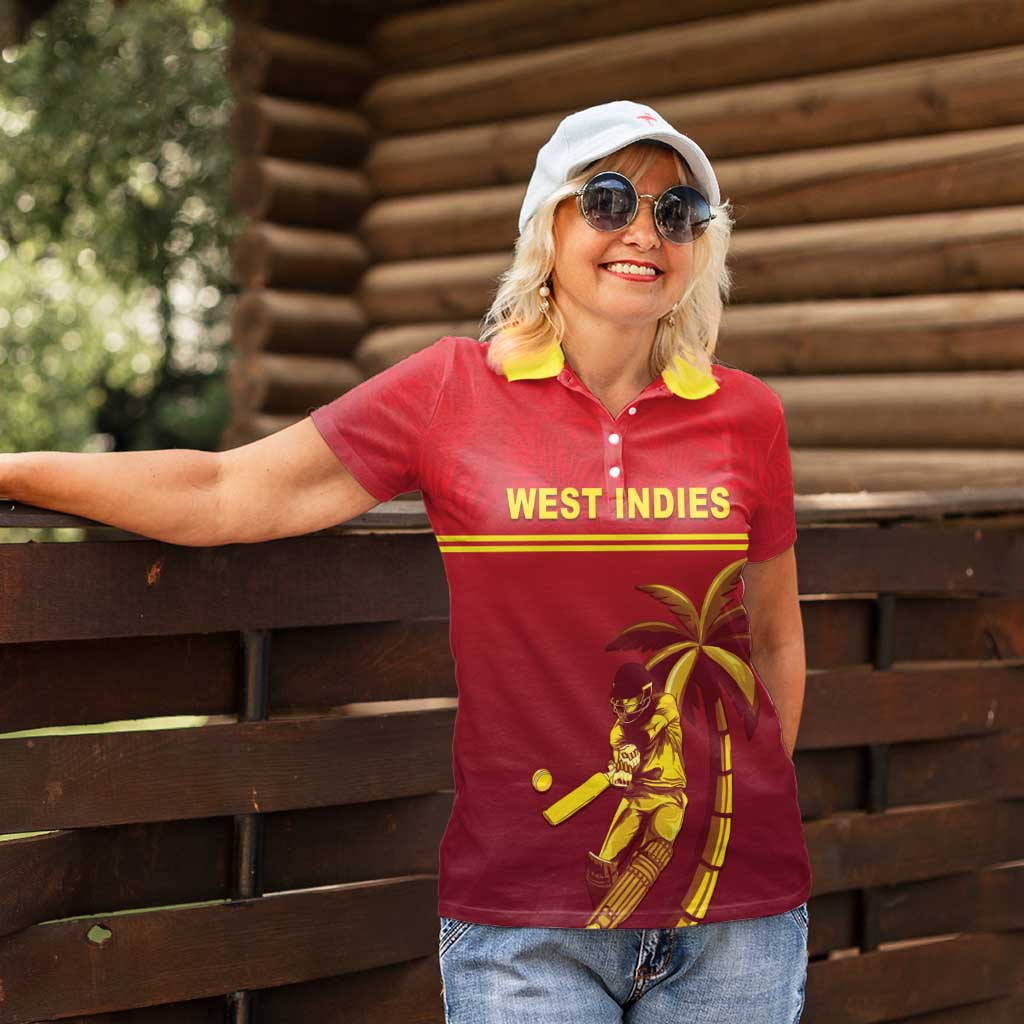 Custom West Indies Cricket Women Polo Shirt Vintage Style