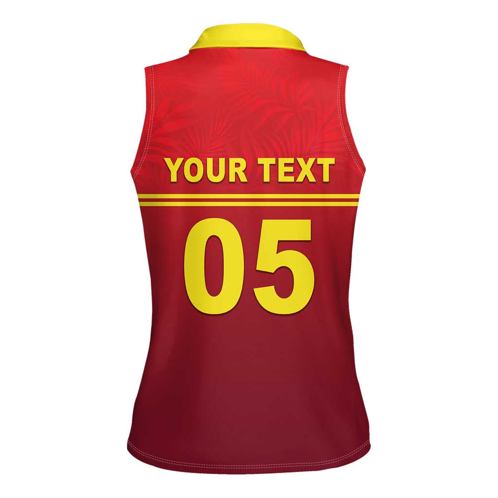 Custom West Indies Cricket Women Sleeveless Polo Shirt Vintage Style