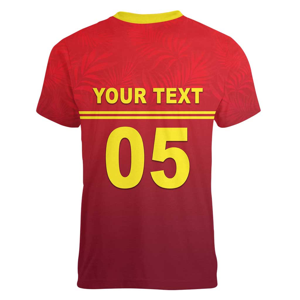 Custom West Indies Cricket Women V-Neck T-Shirt Vintage Style