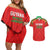 Custom Guyana Cricket Couples Matching Off Shoulder Short Dress and Hawaiian Shirt Go Amazon Warriors