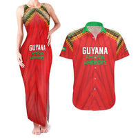Custom Guyana Cricket Couples Matching Tank Maxi Dress and Hawaiian Shirt Go Amazon Warriors