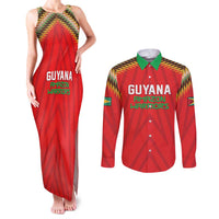 Custom Guyana Cricket Couples Matching Tank Maxi Dress and Long Sleeve Button Shirt Go Amazon Warriors