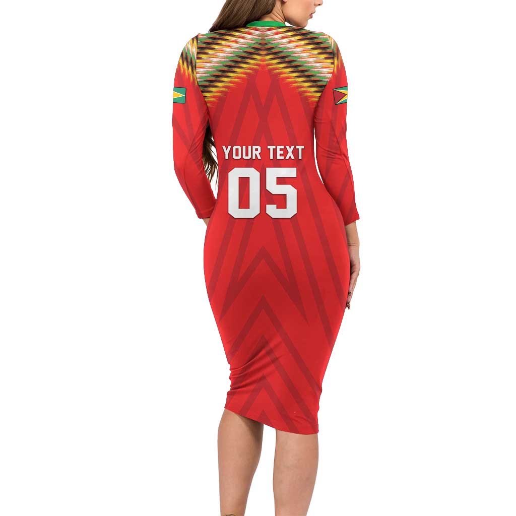 Custom Guyana Cricket Family Matching Long Sleeve Bodycon Dress and Hawaiian Shirt Go Amazon Warriors