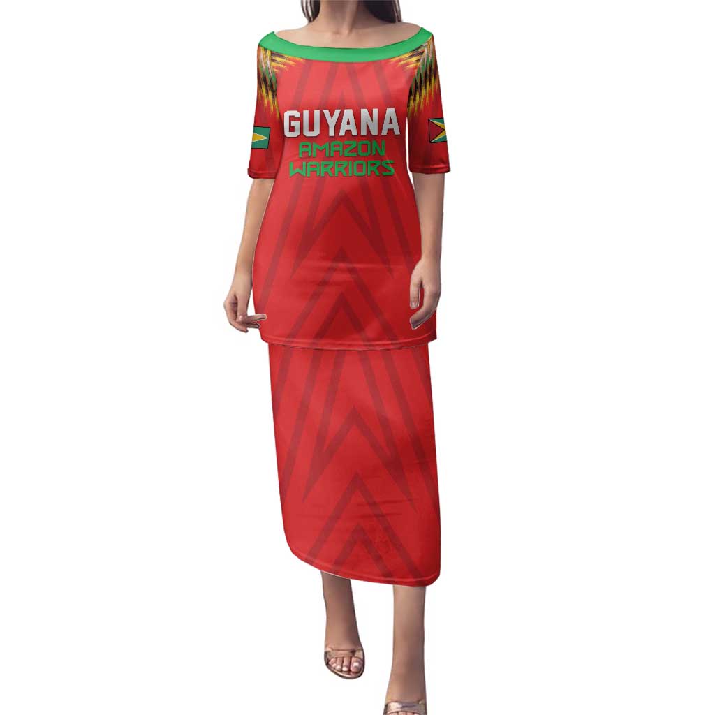Custom Guyana Cricket Family Matching Puletasi and Hawaiian Shirt Go Amazon Warriors