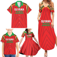 Custom Guyana Cricket Family Matching Summer Maxi Dress and Hawaiian Shirt Go Amazon Warriors