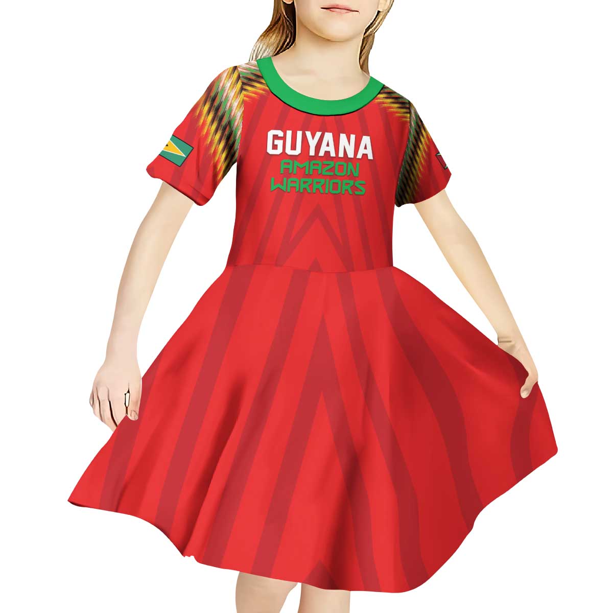 Custom Guyana Cricket Kid Short Sleeve Dress Go Amazon Warriors