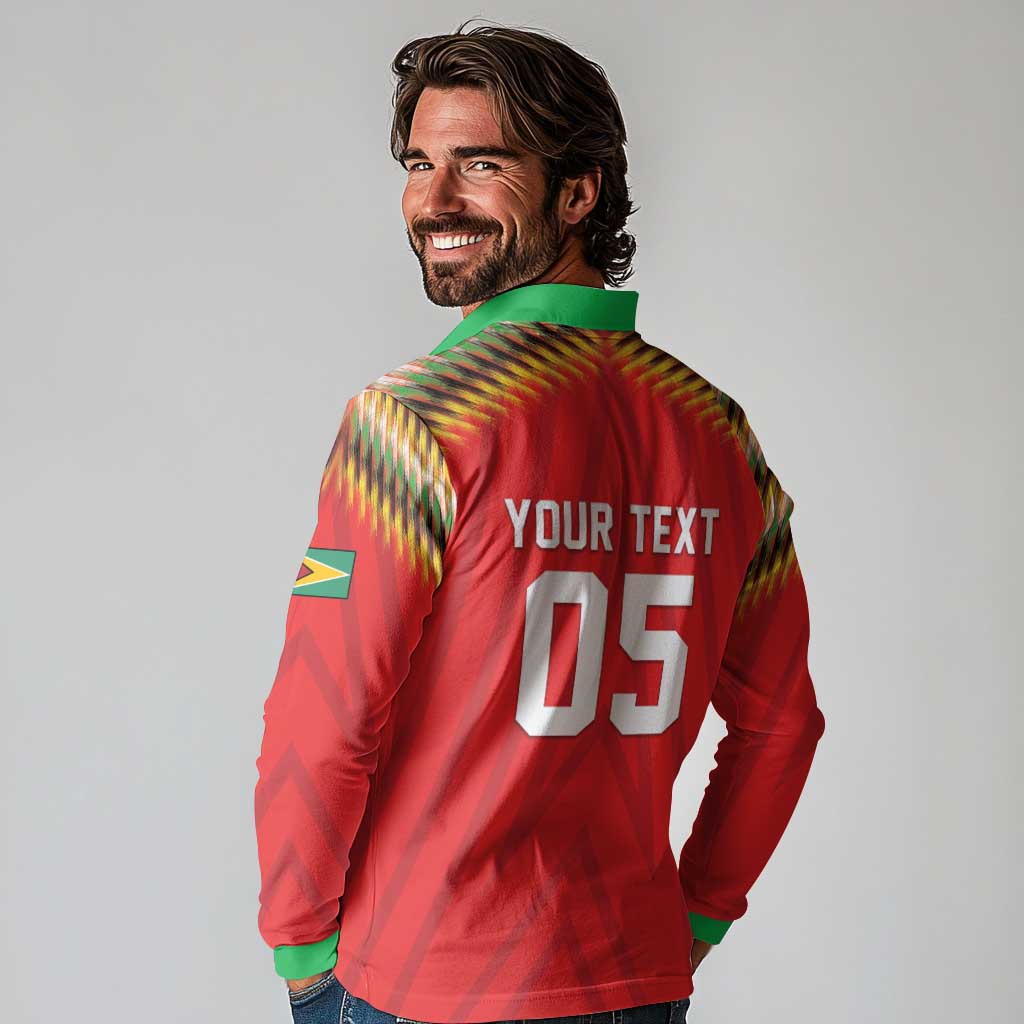 Custom Guyana Cricket Long Sleeve Polo Shirt Go Amazon Warriors