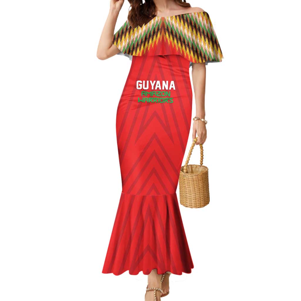 Custom Guyana Cricket Mermaid Dress Go Amazon Warriors