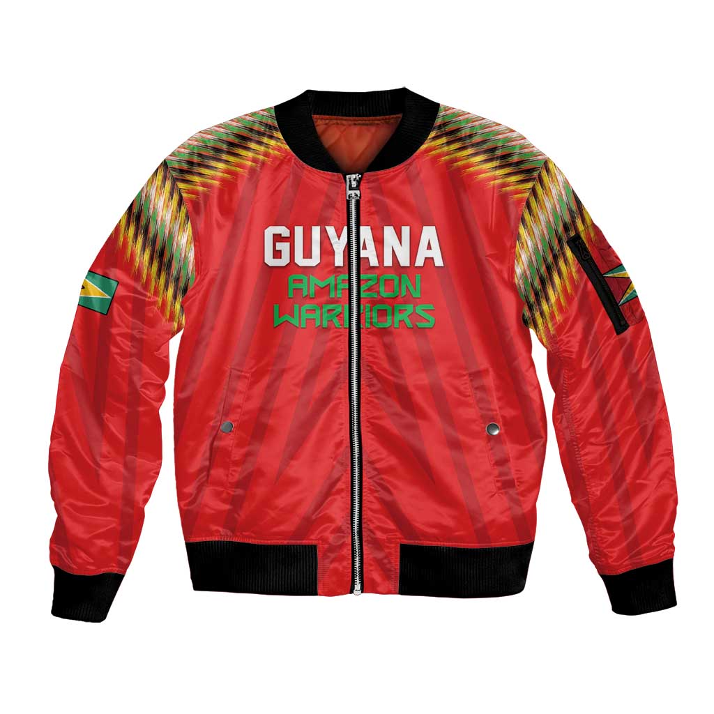 Custom Guyana Cricket Sleeve Zip Bomber Jacket Go Amazon Warriors
