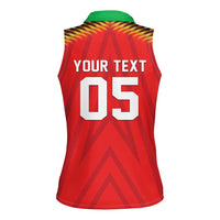 Custom Guyana Cricket Women Sleeveless Polo Shirt Go Amazon Warriors