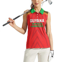 Custom Guyana Cricket Women Sleeveless Polo Shirt Go Amazon Warriors