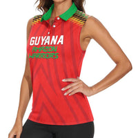 Custom Guyana Cricket Women Sleeveless Polo Shirt Go Amazon Warriors