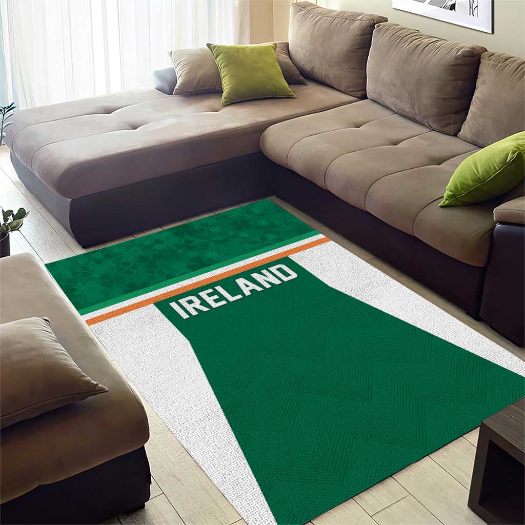 Ireland Rugby Area Rug Old Retro Style