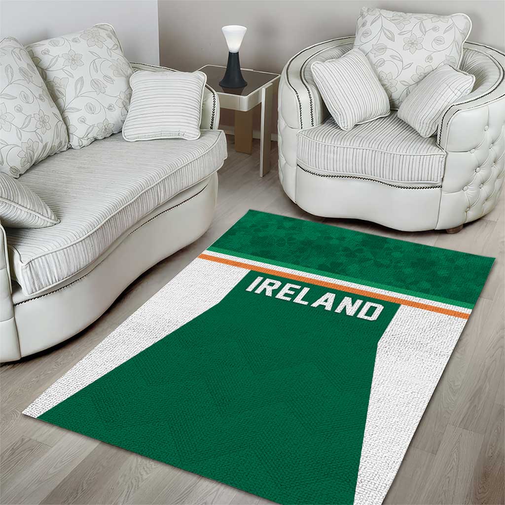 Ireland Rugby Area Rug Old Retro Style