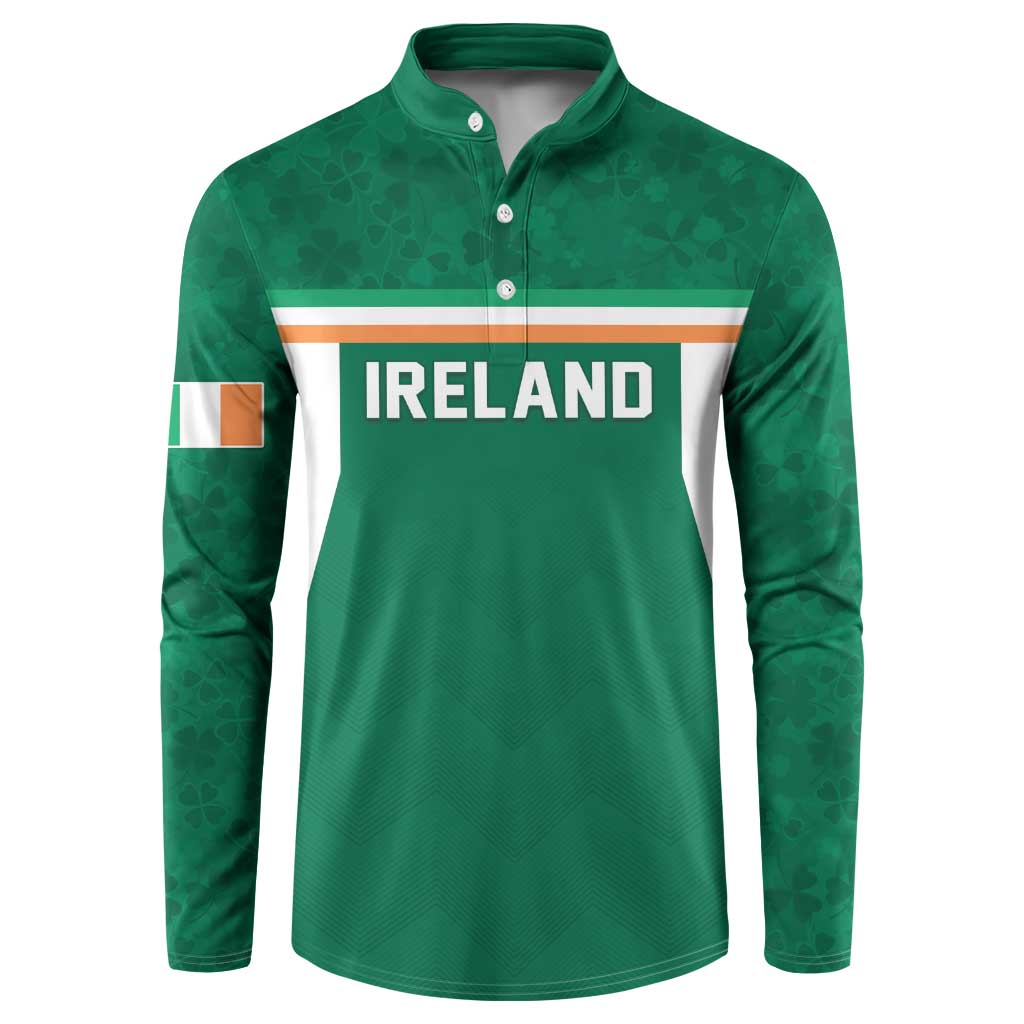 Custom Ireland Rugby Button Sweatshirt Old Retro Style