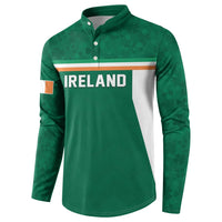 Custom Ireland Rugby Button Sweatshirt Old Retro Style