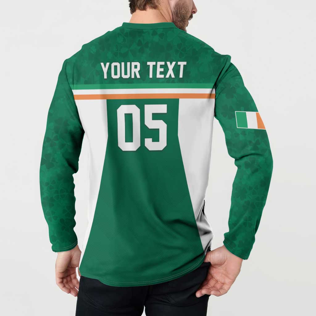 Custom Ireland Rugby Button Sweatshirt Old Retro Style