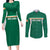 Custom Ireland Rugby Couples Matching Long Sleeve Bodycon Dress and Long Sleeve Button Shirt Old Retro Style