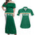 Custom Ireland Rugby Couples Matching Off Shoulder Maxi Dress and Hawaiian Shirt Old Retro Style