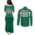 Custom Ireland Rugby Couples Matching Puletasi and Long Sleeve Button Shirt Old Retro Style