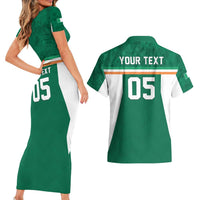 Custom Ireland Rugby Couples Matching Short Sleeve Bodycon Dress and Hawaiian Shirt Old Retro Style
