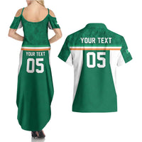 Custom Ireland Rugby Couples Matching Summer Maxi Dress and Hawaiian Shirt Old Retro Style