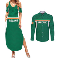 Custom Ireland Rugby Couples Matching Summer Maxi Dress and Long Sleeve Button Shirt Old Retro Style
