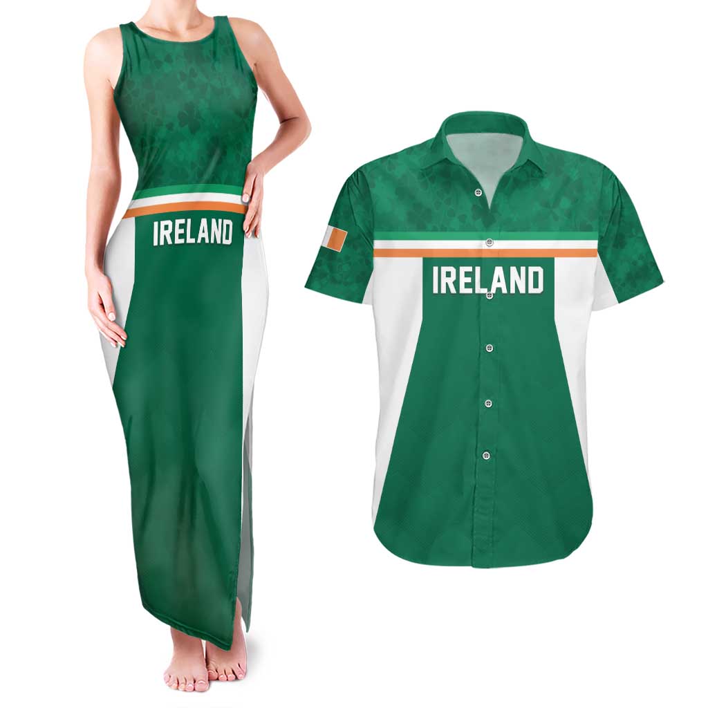 Custom Ireland Rugby Couples Matching Tank Maxi Dress and Hawaiian Shirt Old Retro Style
