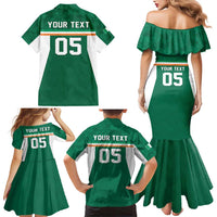 Custom Ireland Rugby Family Matching Mermaid Dress and Hawaiian Shirt Old Retro Style