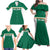 Custom Ireland Rugby Family Matching Off Shoulder Maxi Dress and Hawaiian Shirt Old Retro Style