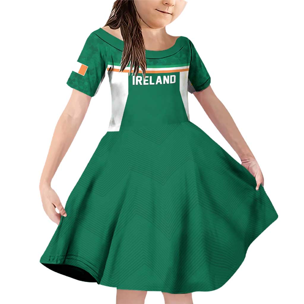 Custom Ireland Rugby Family Matching Off Shoulder Short Dress and Hawaiian Shirt Old Retro Style