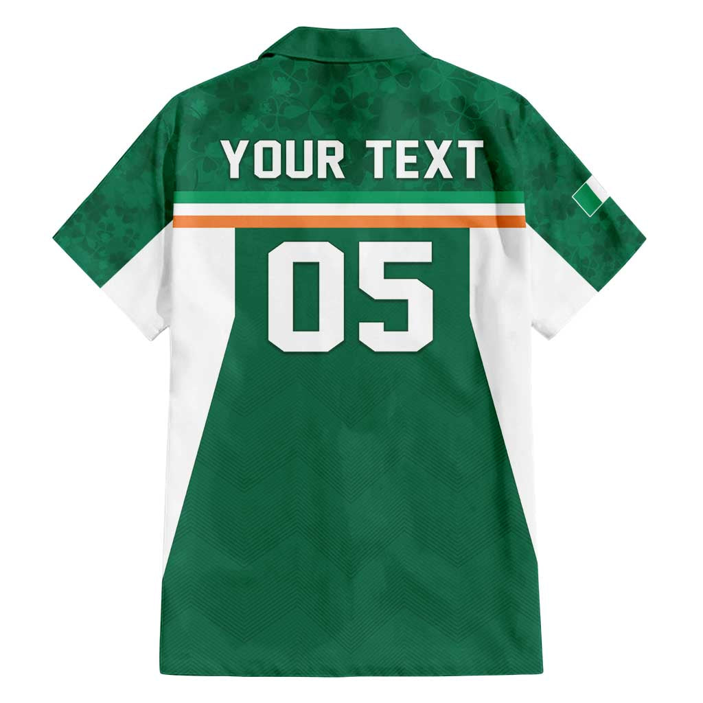 Custom Ireland Rugby Family Matching Off Shoulder Short Dress and Hawaiian Shirt Old Retro Style