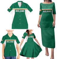 Custom Ireland Rugby Family Matching Puletasi and Hawaiian Shirt Old Retro Style