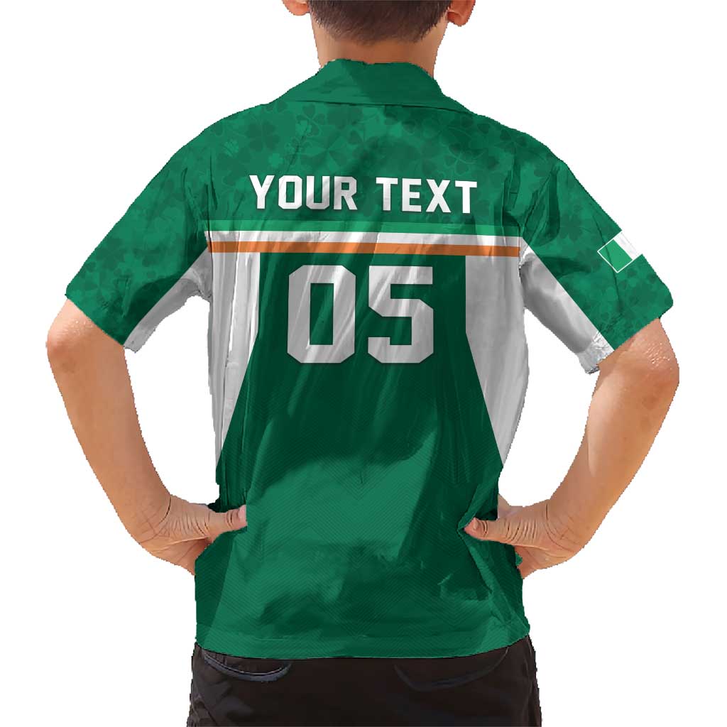 Custom Ireland Rugby Family Matching Short Sleeve Bodycon Dress and Hawaiian Shirt Old Retro Style