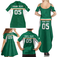 Custom Ireland Rugby Family Matching Summer Maxi Dress and Hawaiian Shirt Old Retro Style