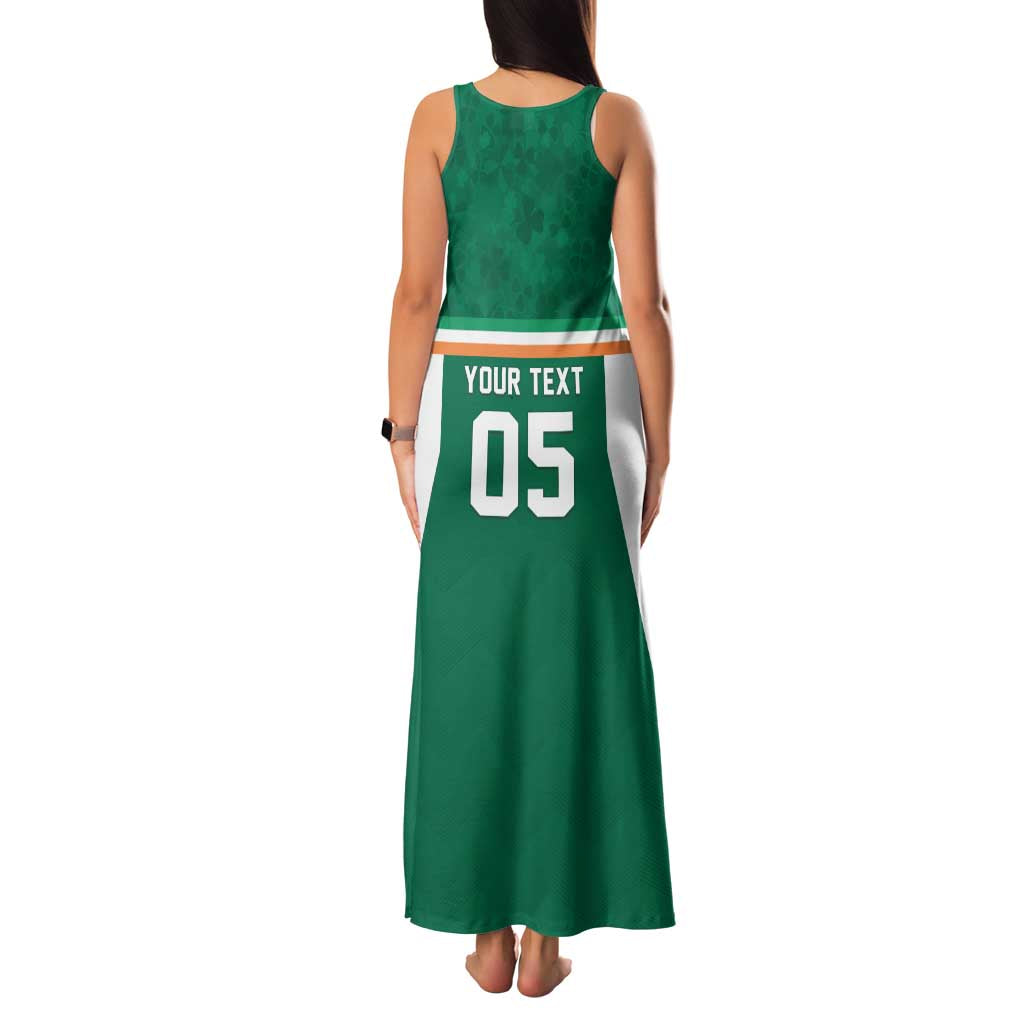 Custom Ireland Rugby Family Matching Tank Maxi Dress and Hawaiian Shirt Old Retro Style