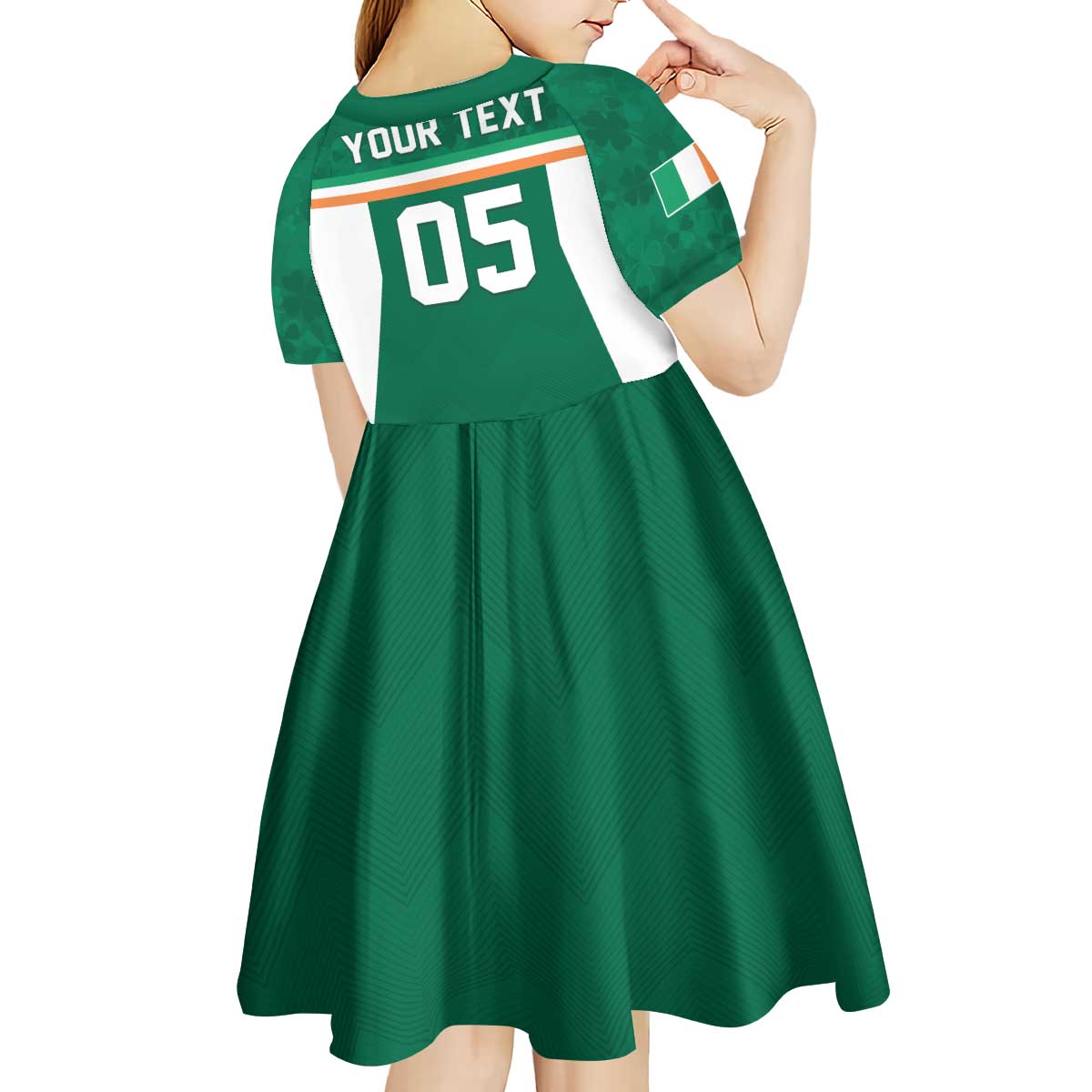 Custom Ireland Rugby Kid Short Sleeve Dress Old Retro Style