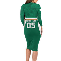 Custom Ireland Rugby Long Sleeve Bodycon Dress Old Retro Style