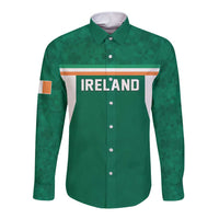 Custom Ireland Rugby Long Sleeve Button Shirt Old Retro Style