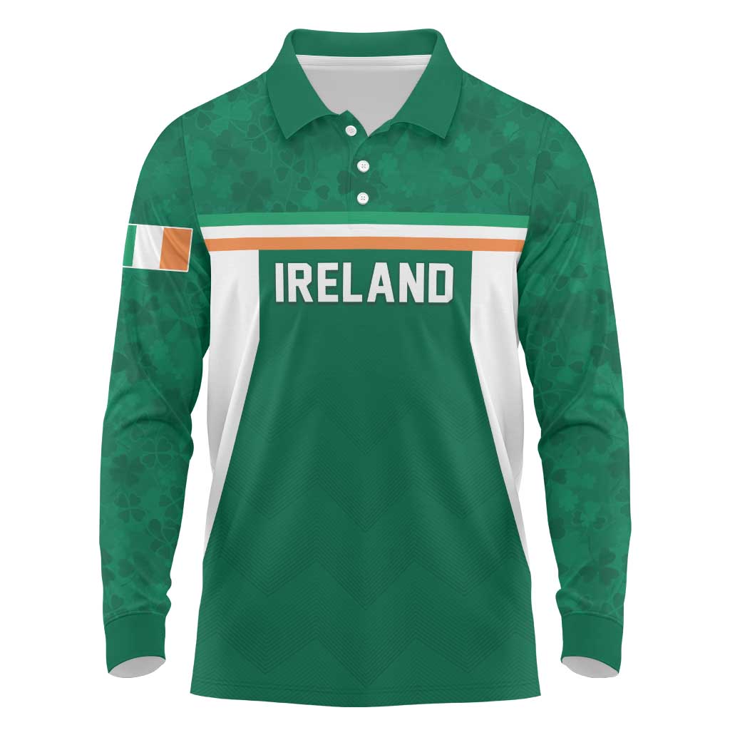 Custom Ireland Rugby Long Sleeve Polo Shirt Old Retro Style