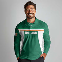 Custom Ireland Rugby Long Sleeve Polo Shirt Old Retro Style